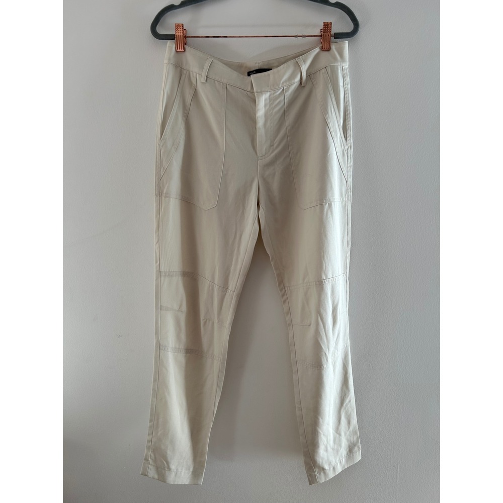 Vince Womens Off White 100% Lyocell Utility‎ Tapered Pants Size 4 Patch Pockets